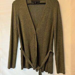 Josephine Chaus Olive Tie-Front Knit Cardigan